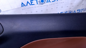 Door trim card rear right Fiat 500L 14- black with brown insert leather, armrest brown leather, scratches, abrasions