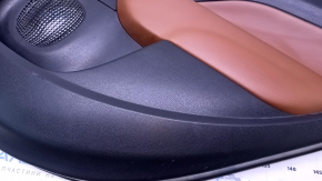 Door trim card rear right Fiat 500L 14- black with brown insert leather, armrest brown leather, scratches, abrasions