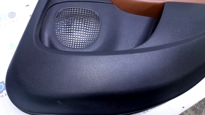 Door trim card rear right Fiat 500L 14- black with brown insert leather, armrest brown leather, scratches, abrasions