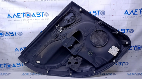 Door trim card rear right Fiat 500L 14- black with brown insert leather, armrest brown leather, scratches, abrasions
