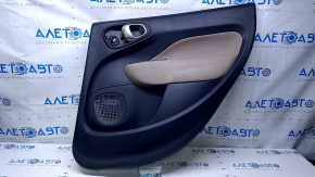 Door trim card rear right Fiat 500L 14- black with beige insert leather, armrest beige leather, scratches, abrasions, bump