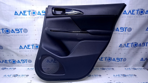 Door trim card rear right Mitsubishi Eclipse Cross 18- black with black cloth insert, armrest black leather, molding black gloss, plastic turned white, scuffs, scratches, broken fastener