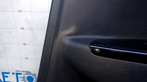 Door trim card rear right Mitsubishi Eclipse Cross 18- black with black cloth insert, armrest black leather, molding black gloss, plastic turned white, scuffs, scratches, broken fastener