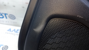 Door trim card rear right Mitsubishi Eclipse Cross 18- black with black cloth insert, armrest black leather, molding black gloss, plastic turned white, scuffs, scratches, broken fastener