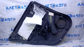Door trim card rear right Mitsubishi Eclipse Cross 18- black with black cloth insert, armrest black leather, molding black gloss, plastic turned white, scuffs, scratches, broken fastener