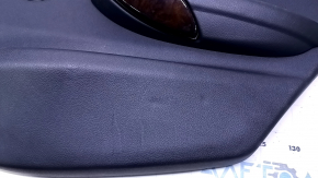 Door trim card rear right BMW 3 F30 12-18 black with black insert leather, armrest black leather, overlay dark wood, dents, abrasions, scratches
