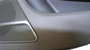 Door trim card rear right Audi A4 B8 13-16 rest, brown with beige insert, armrest brown leather, molding gray structure, dents, scuffs, broken fastening