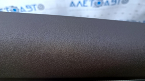 Door trim card rear right Audi A4 B8 13-16 rest, brown with beige insert, armrest brown leather, molding gray structure, dents, scuffs, broken fastening