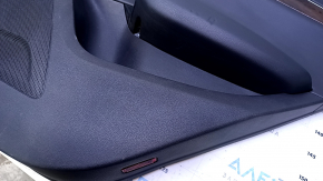 Door trim card rear right Audi Q5 8R 09-17 black with black insert rubber, armrest black rubber, molding dark wood gloss, scratches, abrasions, dents