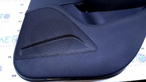 Door trim card rear right Audi Q5 8R 09-17 black with black insert rubber, armrest black rubber, molding dark wood gloss, scratches, abrasions, dents