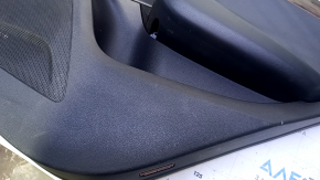 Door trim card rear right Audi Q5 8R 09-17 black with black insert rubber, armrest black rubber, molding dark wood gloss, scratches, abrasions, dents, scuffs