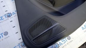 Door trim card rear right Audi A4 B8 13-16 rest black with beige insert leather, rubber armrest, molding under wood gloss, sedan, abrasions, scratches, scuffing, broken fastener