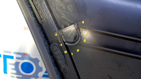 Door trim card rear right Audi A4 B8 13-16 rest black with beige insert leather, rubber armrest, molding under wood gloss, sedan, abrasions, scratches, scuffing, broken fastener