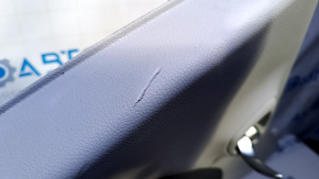 Door trim card rear right Jeep Compass 17 - gray with black insert, armrest black leather, white stitching, scratches, abrasions, whitened plastic