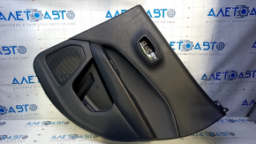 Door trim card rear right Jeep Compass 17- black with black insert leather, armrest black leather with brown stitching, scratches, abrasions, dent