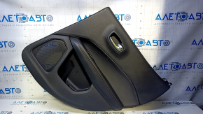 Door trim card rear right Jeep Compass 17- black with black insert leather, armrest black leather with brown stitching, scratches, abrasions, bumps