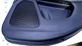 Door trim card rear right Jeep Compass 17- black with black insert leather, armrest black leather with brown and white stitching, scratches, abrasions