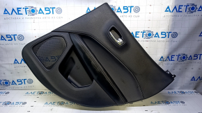 Door trim card rear right Jeep Compass 17- black with black insert leather, armrest black leather with brown and white stitching, scratches, abrasions