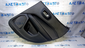 Door trim card rear right Jeep Compass 17- black with black insert leather, armrest black leather with brown stitching, scratches, abrasions