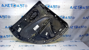 Door trim card rear right Jeep Compass 17- black with black insert leather, armrest black leather with brown stitching, scratches, abrasions