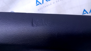 Door trim card rear right Jeep Cherokee KL 14-18 black with black insert cloth, armrest black leather, molding dark wood, scratches, dents, abrasions, bumps, scuffs