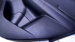 Door trim card rear right Subaru XV Crosstrek 13-17 black with black insert leather, armrest black rubber, scuffs, scratches, dents