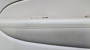 Door trim card rear right Jeep Grand Cherokee WK2 14-16 beige with beige insert leather, armrest beige leather, molding dark wood structure, scratches, abrasions, scuffs, dents, whitened plastic