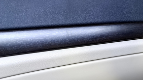 Door trim card rear right Jeep Grand Cherokee WK2 14-16 beige with beige insert leather, armrest beige leather, molding dark wood structure, scratches, abrasions, scuffs, dents, whitened plastic