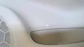Door trim card rear right Jeep Grand Cherokee WK2 14-16 beige with beige insert leather, armrest beige leather, molding dark wood structure, scratches, abrasions, scuffs, dents, whitened plastic
