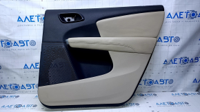 Door trim card rear right Dodge Journey 11- beige with beige insert leather, armrest beige leather, scratches, abrasions