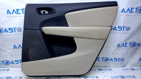 Door trim card rear right Dodge Journey 11- beige with beige insert leather, armrest beige leather, scratches, abrasions, tear, dents