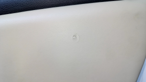 Door trim card rear right Dodge Journey 11- beige with beige insert leather, armrest beige leather, scratches, abrasions, tear, dents
