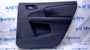 Door trim card rear right Dodge Journey 11- black with black insert leather, armrest black leather, scratches, abrasions, dents, bumps