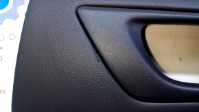 Door trim card rear right Subaru Outback 15-19 black with beige insert cloth, armrest beige leather, molding gray structure, dent, abrasions, scratches, scuffs