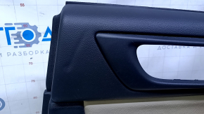 Door trim card rear right Subaru Outback 15-19 black with beige insert leather, armrest beige leather, molding gray structure, dents, abrasions, scratches