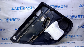 Door trim card rear right Subaru Outback 15-19 black with beige insert leather, armrest beige leather, molding gray structure, dents, abrasions, scratches