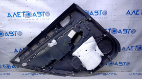 Door trim card rear right Subaru Outback 15-19 black with black insert leather, armrest black leather, molding gray structure, dents, abrasions, scratches