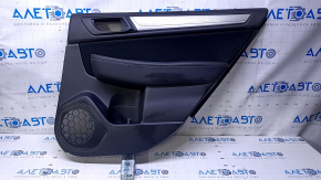 Door trim card rear right Subaru Legacy 15-19 black with black insert cloth, armrest black leather, molding gray structure, dents, abrasions, scratches