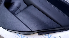 Door trim card rear right Subaru Legacy 15-19 black with black insert cloth, armrest black leather, molding gray structure, dents, abrasions, scratches