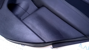 Door trim card rear right Subaru Legacy 15-19 black with black insert cloth, armrest black leather, molding gray structure, scuffs, abrasions, scratches