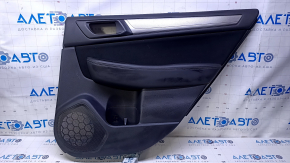 Door trim card rear right Subaru Outback 15-19 black with black insert cloth, armrest black leather, molding gray structure, scuffs, abrasions, scratches