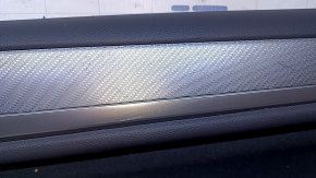 Door trim card rear right Subaru Outback 15-19 black with black insert cloth, armrest black leather, molding gray structure, scuffs, abrasions, scratches