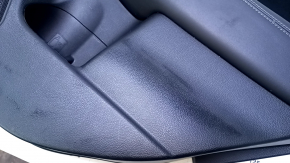 Door trim card rear right Subaru Outback 15-19 black with black insert cloth, armrest black leather, molding gray structure, scuffs, abrasions, scratches