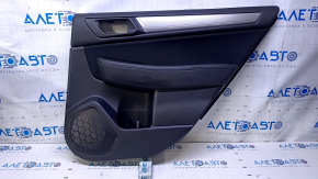 Door trim card rear right Subaru Legacy 15-19 black with black insert cloth, armrest black leather, molding gray structure, scuffs, scratches