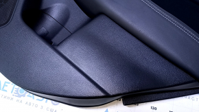 Door trim card rear right Subaru Legacy 15-19 black with black insert cloth, armrest black leather, molding gray structure, scuffs, scratches