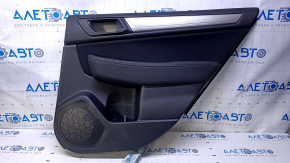 Door trim card rear right Subaru Outback 15-19 black with black insert cloth, armrest black leather, molding gray structure, scuffs, scratches