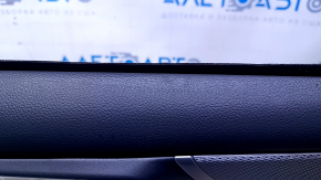 Door trim card rear right Subaru Outback 15-19 black with black insert cloth, armrest black leather, molding gray structure, scuffs, scratches