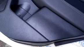 Door trim card rear right Subaru Outback 15-19 black with black insert cloth, armrest black leather, molding gray structure, scuffs, scratches