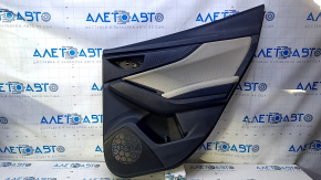 Door trim card rear right Subaru Impreza 5d 17- black with gray insert cloth, armrest gray leather, molding carbon structure, scratches, abrasions, scuffs, for dry cleaning