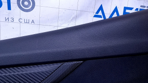 Door trim card rear right Subaru Impreza 17- black with black insert cloth, armrest black leather, molding carbon, scratches, abrasions